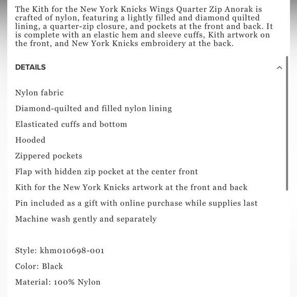 AUTHENTIC MENS KITH KNICKS QUARTER ZIP - Picture 2 of 5